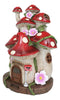 LED Light Up Enchanted Fairy Garden Toadstool Mushrooms Cottage House Figurine