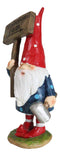 Whimsical Garden Mr Gnome With Hammer and Mushroom Farm Plank Sign Figurine