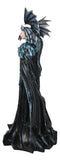 Large Gothic Necromancy Black Dragon Witch Dark Queen In Long Gown Statue