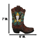 Western Star Texas Longhorn Colorful Faux Tooled Leather Cowboy Boot Money Bank