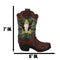 Western Star Texas Longhorn Colorful Faux Tooled Leather Cowboy Boot Money Bank