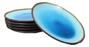 Pack Of 6 Blue Sky Aozora Kannyu Large Wavy Round Dinner Plates 11"D Serveware
