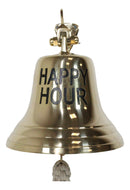 Nautical Marine Antiqued Brass Happy Hour Bell Wall Decor Dinner Bells Accent