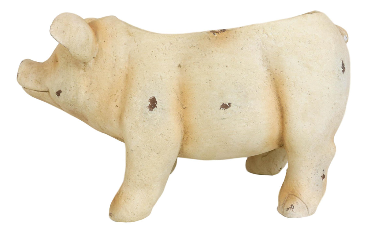 Western Rustic Country Farm Porcine Pig Animal Decorative Vase Or Planter Pot