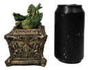 Green Dragon Decorative Jewelry Trinket Box with Sleeping Dragon on Gothic Tomb