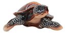 Nautical Ocean Brown Hues Giant Sea Turtle Swimming Decorative Figurine Tortoise