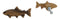 Set Of 4 Western Nautical Marine Trout Fish Faux Wooden Cabinet Door Pull Knobs
