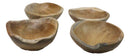 Pack Of 4 Hand Carved Rustic Live Edge Teak Wood Serveware Small Bowls 8"D