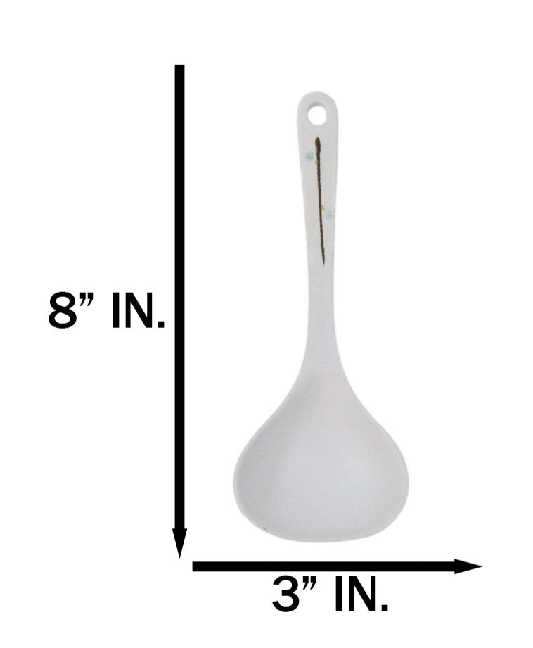 Pack of 6 Melamine Yukino Hana Soup Gravy Stew Ladle Soup Spoons With Notch 8"L