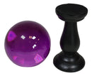 Wicca Occult Witchcraft Witch Black Crystal Glass Gazing Ball On Stand Decor