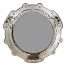 Polished Aluminum Nautical Marine Round Ship Porthole Folding Wall Mirror 14.5"D