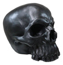 Graveyard Gothic Memento Mori Giant Oversized Sinister Black Skull Statue 23"L