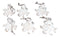 Set Of 6 Antique White Octopus Ocean Marine Wall Hanging Decor Tree Ornaments