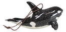 Set Of 6 Nautical Black Orca Whales Ocean Marine Wall Decor Tree Ornaments