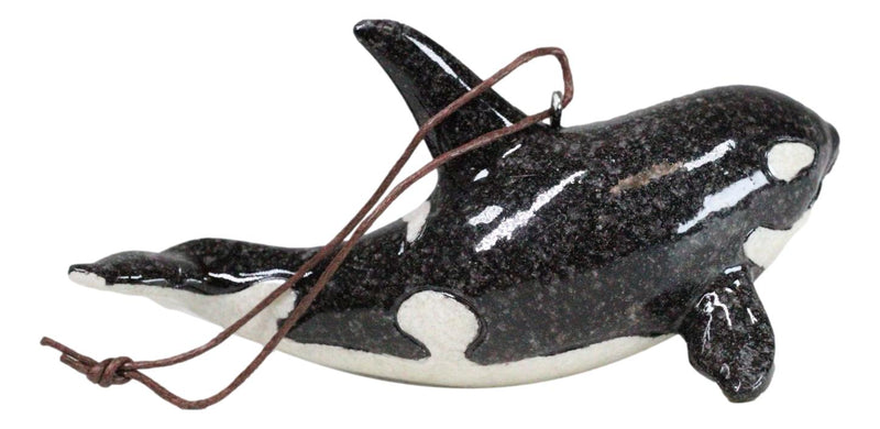 Set Of 6 Nautical Black Orca Whales Ocean Marine Wall Decor Tree Ornaments