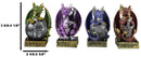 Set of 4 Fantasy Metallic Colorful Miniature Alchemy Battle Dragons Figurines