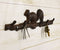 Rustic Cast Iron Playful Squirrel Perching On Tree Branch 4-Peg Wall Hooks Decor