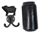 Rustic Cast Iron Black Country Farmhouse Flying Angel Porky Pig Double Wal Hooks