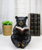 Rustic Forest Western Bookworm Black Bear with Glasses Reading Book Figurine