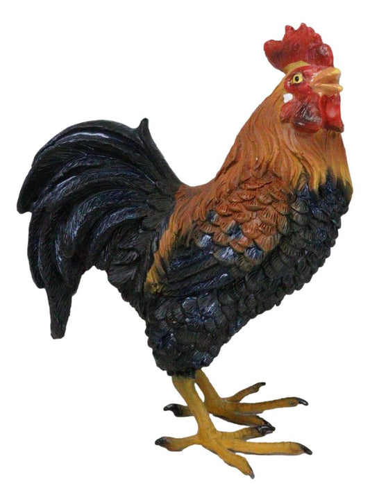 Rustic Western Proud Country Farm Colorful Chicken Rooster Figurine 5.25" Tall