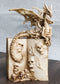 Gothic Skeleton Dragon On Spell Book Of The Dead Skulls And Bone Hands Figurine