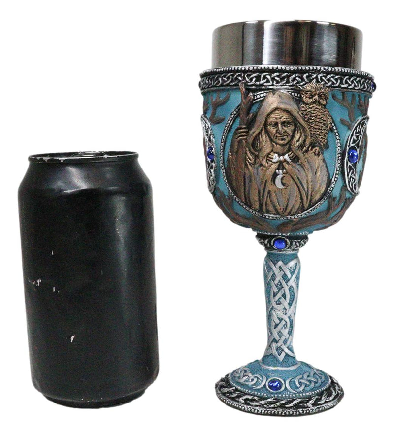 Celtic Knot Triple Moon Goddess Maiden Mother Crone Pagan Wiccan Wine Goblet