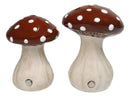 Wild Red With White Polkadots Toadstool Mushrooms Fungi Salt And Pepper Shakers