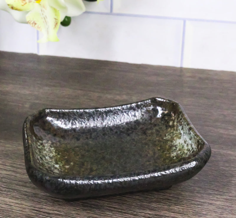 Pack Of 6 Ceramic Grey Hakumu Soy Sauce Oil Condiment Rectangular Dishes 2oz