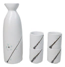 Yukino Hana Snow Flowers Porcelain Sake Carafe Flask 9oz And 4 Ochoko Cups Set