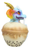 Whimsical Boba Tea With George Baby Dragon In Faux Brown Sugar Cup Figurine