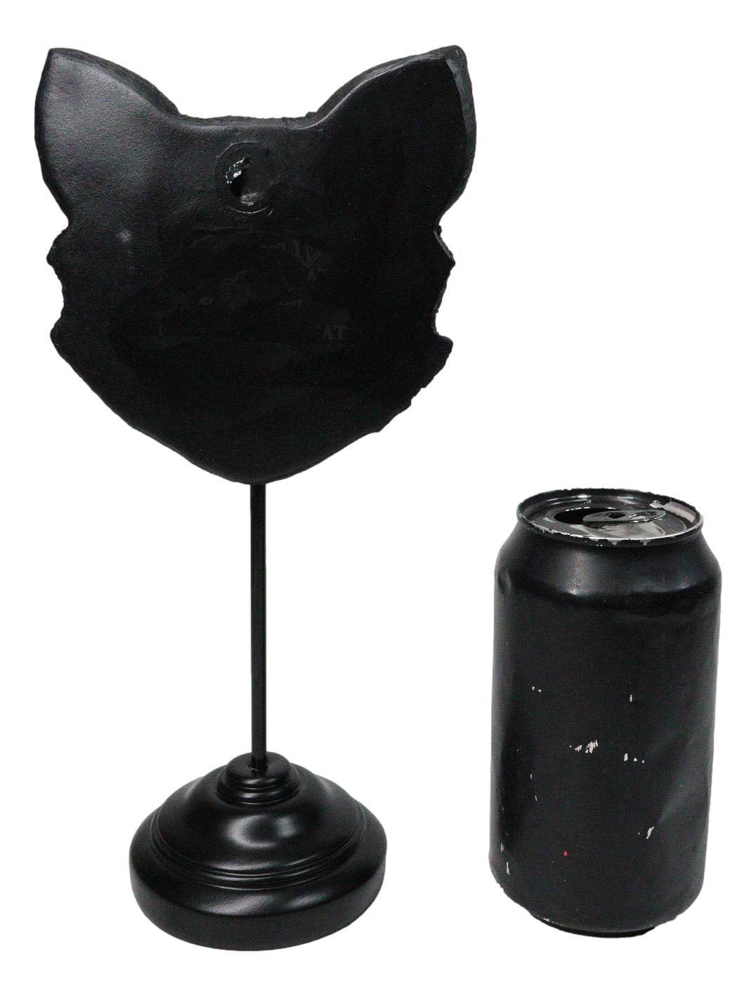 Gothic WIcca Mystic Moon Cat Masque Ornament On Pole Stand Or Wall Sculpture