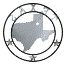 Large 24" Rustic Western Lone Star State Texas Galvanized Metal Wall Circle Sign