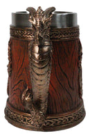 Large Dragon Barrel Mug with Sword Sculpted Handle – Medieval Drink Tankard 20oz