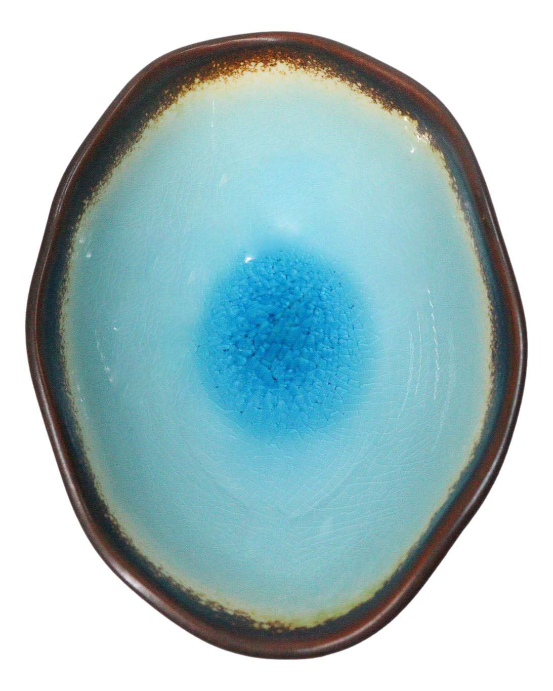 Pack Of 6 Blue Aozora Kannyu Porcelain Irregular Shaped Small Rice Bowls 10oz
