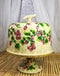 European Vineyard Grapes Ceramic Pastry Pedestal Plate Cake Stand With Dome Lid
