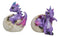 Set Of 4 Purple Spyro Baby Dragon Hatchlings Breaking Out Of Eggs Figurines