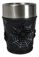 Set Of 4 Gothic Arachnid Black Giant Spider With Webs Shooter Shot Glasses