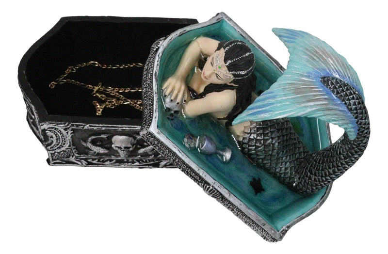 Hidden Depths Siren Mermaid On Still Water Necromancy Skull Decorative Box