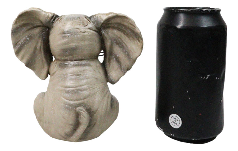 Safari African Savanna Whimsical Elephant Young Calf Wearing Glasses Figurine