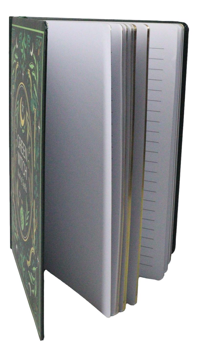 Ebros Gift Wicca Green Witch Book of Spells A5 Hardcover Notebook Journal