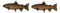 Set Of 2 Western Nautical Marine Trout Fish Faux Wooden Cabinet Bar Pull Knobs