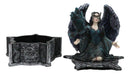 Gothic Fairy Queen With Raven Crow On Pentagram Star Decorative Box Figurine
