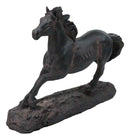 Western Wild And Free Open Grasslands Galloping Horse Faux Bronze Figurine 9"L