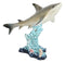 Nautical Marine Wildlife Great White Shark Swimming Over Sea Coral Reef Statue