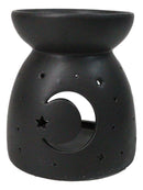 Ceramic Wicca Crescent Moon And Stars Essential Oil Burner Votive Candle Warmer