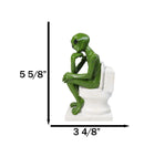 UFO Green Roswell Alien Constipated On Toilet Seat in Thinker Pose Figurine