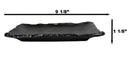 Pack Of 6 Black Kokuyo Minimalist Ceramic Rectangular Wavy Sushi Plates 8.75"L