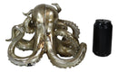 Nautical Sea Marine Octopus Bookends Pair Set Statue Antique Gold Finish