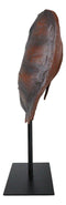 Nautical Marine Faux Alligator Snapping Turtle Shell Sculpture With Pole Stand