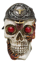 Western Texas Longhorn Silver Concho Buckle Skull Money Coin Bank Figurine